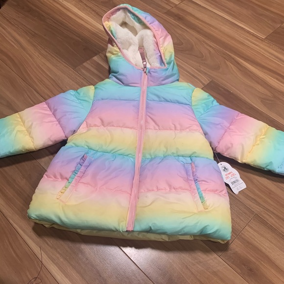 Other - Pastel rainbow faux fur jacket